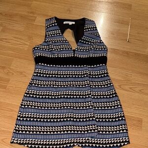 BCBGeneration Black and Blue Geometric Mini Dress